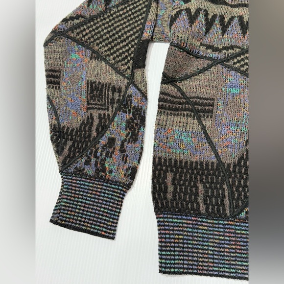 Vintage Mondo di Marco Men's Gray Black Cotton Linen Sweater Size M Italy Cosby - Picture 9 of 12